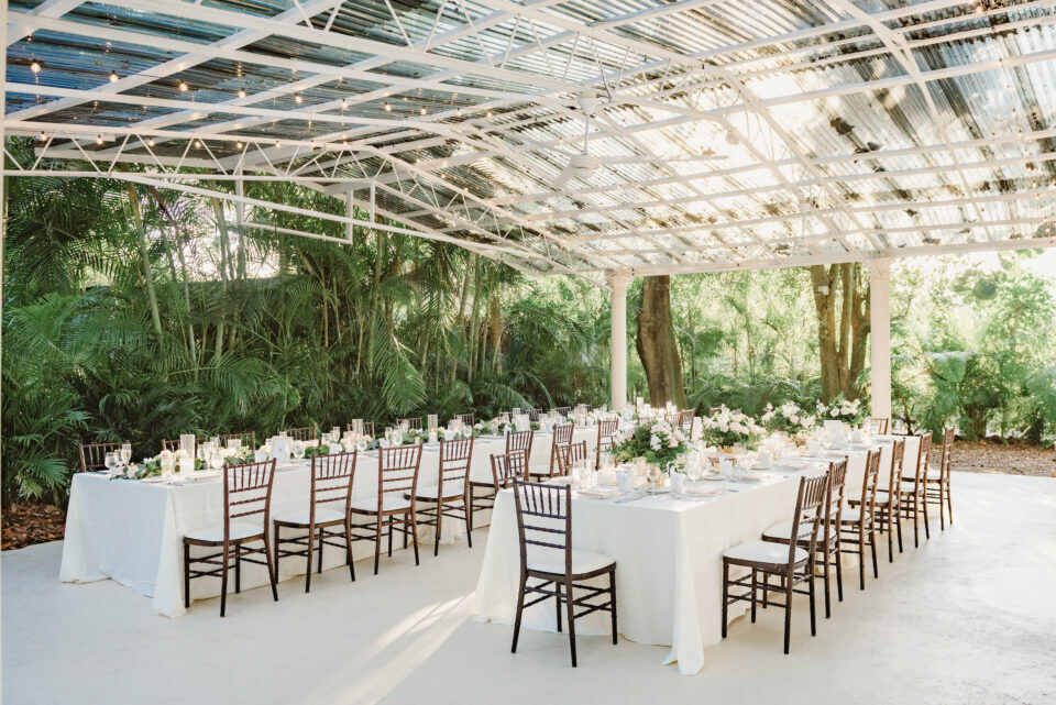 wedding dining table with outside view