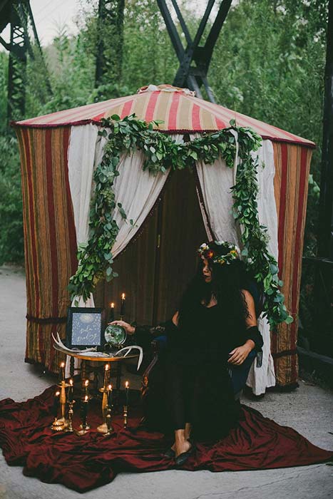 bride outside tent