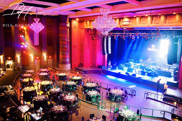 overhead view of tables inside venue